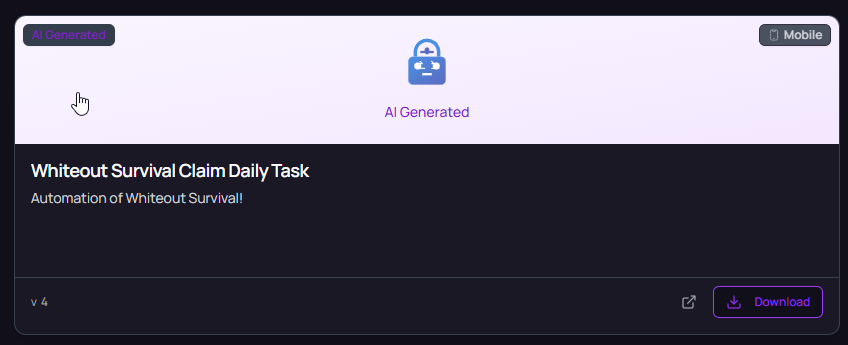 Download button for selected marketplace macro